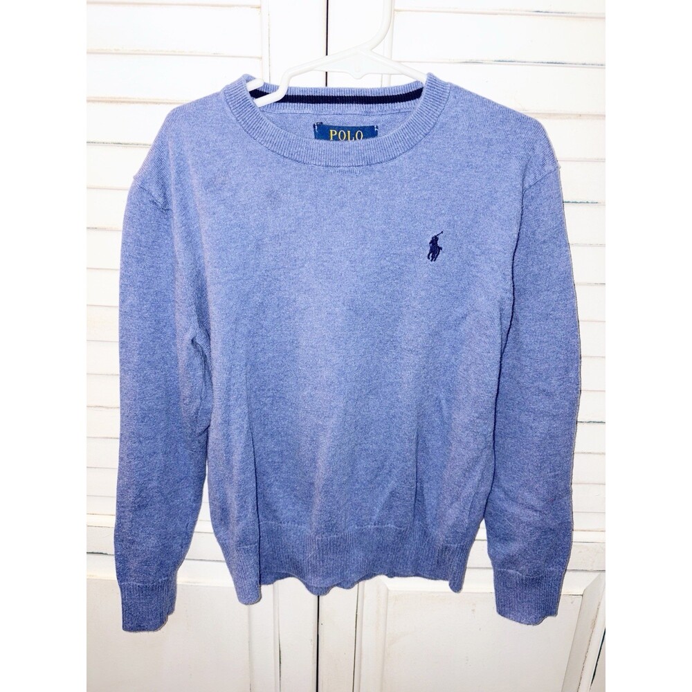 Polo Ralph Lauren Light Blue Crewneck Sweater Boys Size S/ 8 Pima Cotton